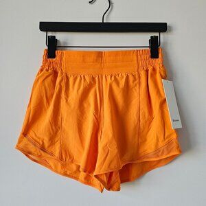 NWT LULULEMON LITO Orange Hotty Hot High Rise Shorts 4" Lined Size 4